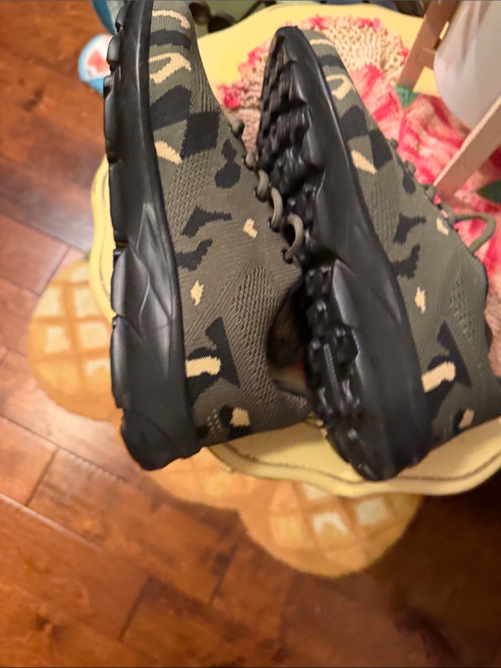 🪖🪖🪖BOGOHO🪖🪖🪖Men's Olive Green Camo Knit Athletic Sneakers-M-8.5 W-10 - Picture 3 of 6